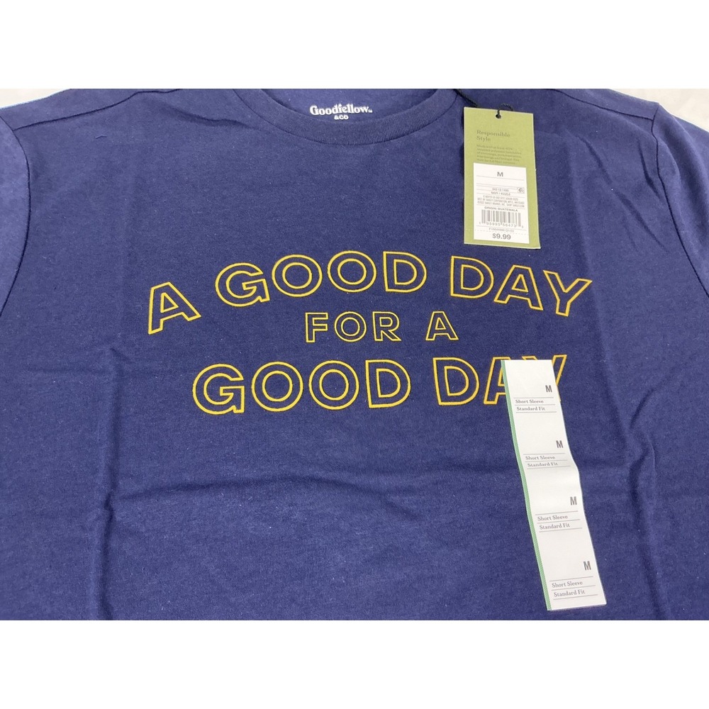 Goodfellow & Co. Mens Navy Blue A‎ Good Day Graphic T-Shirt Crew Neck Medium
